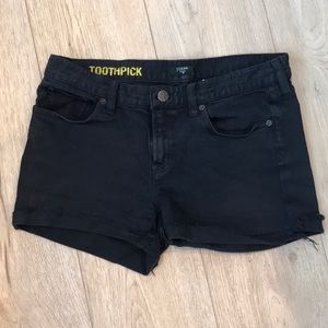 Black denim shorts